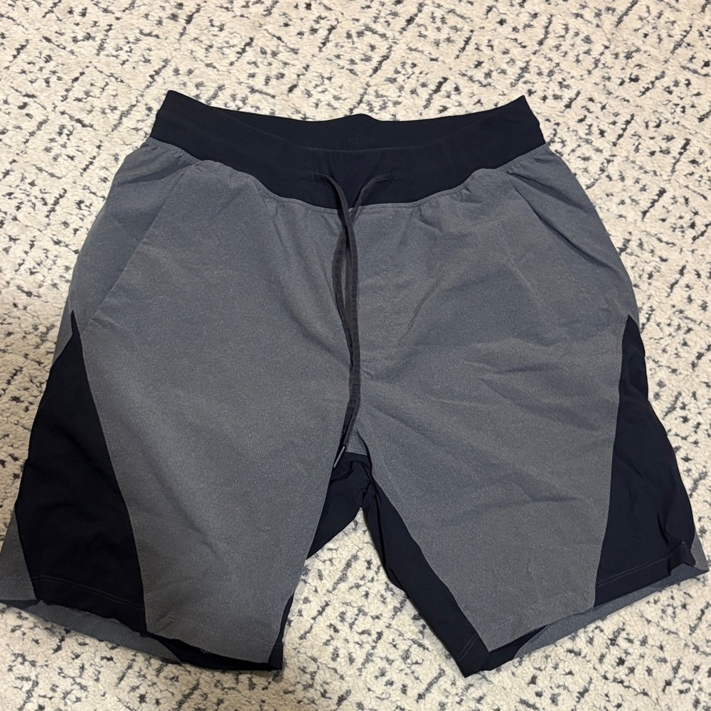 Men's Lulu Gray and Black Athletic Shorts